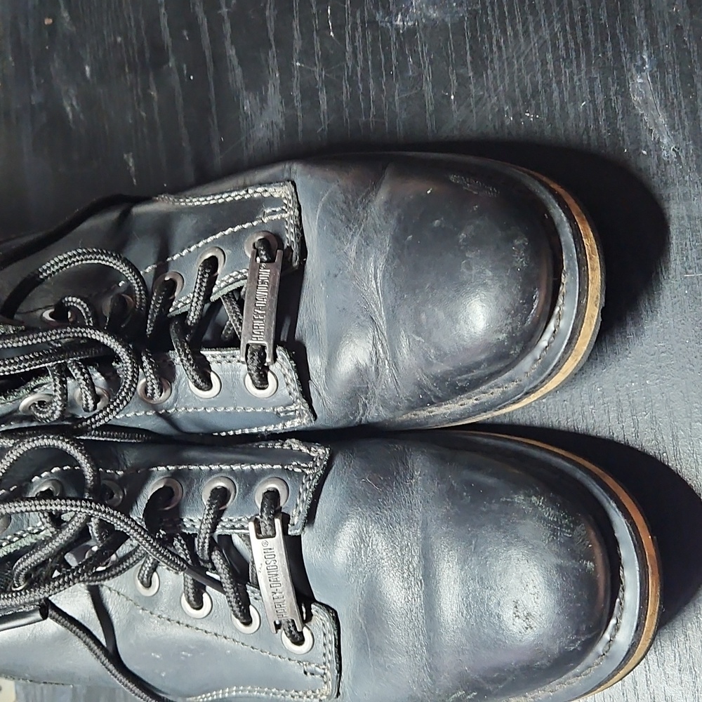 Harley-Davidson Black Leather Men's Lace-Up Boots - Picture 13 of 14